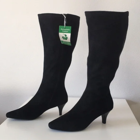 New WB Woman’s Journee Collection Elegant Black Knee-High Women's Boots - Picture 3 of 4